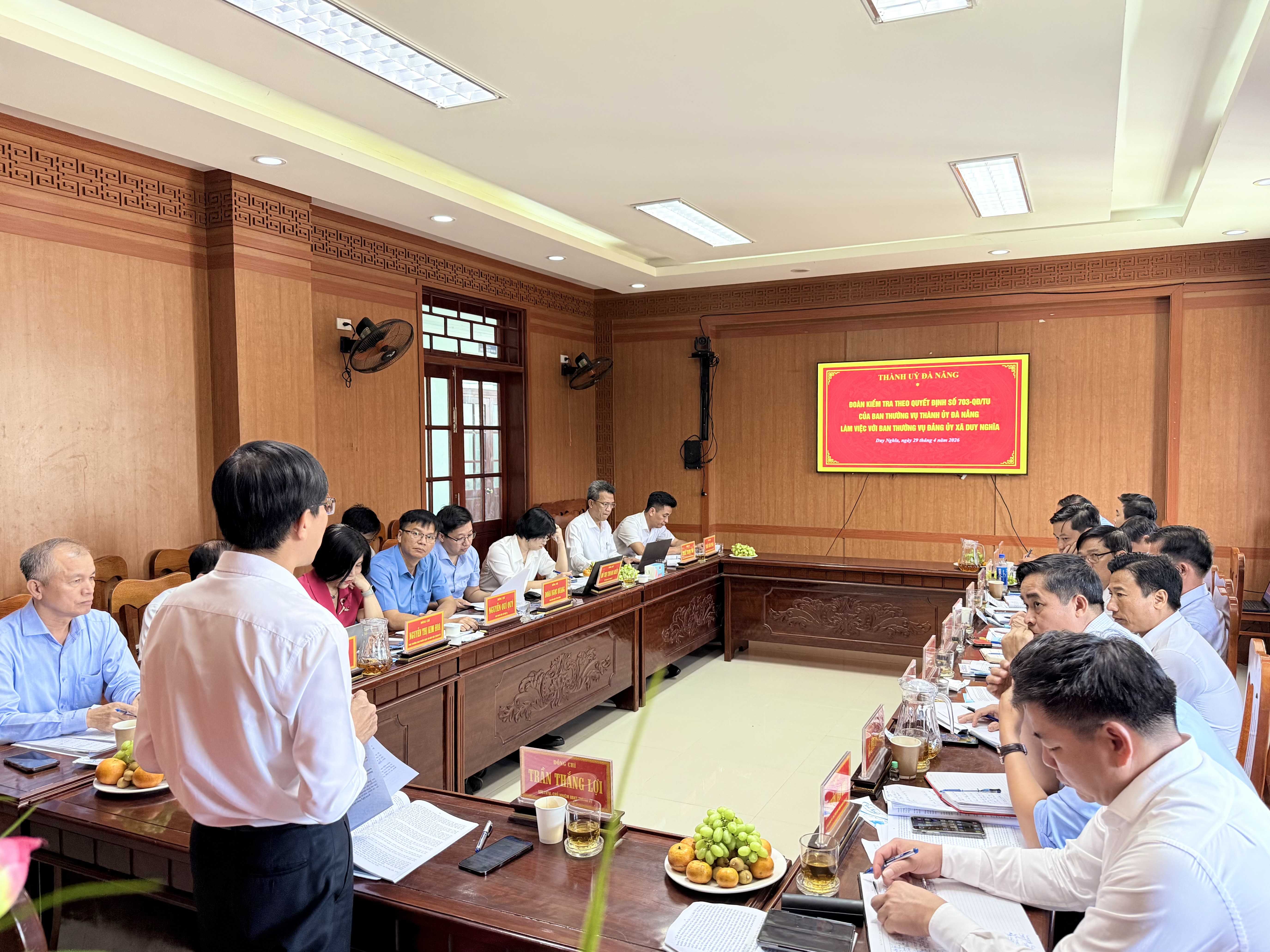 Đoàn kiểm tra Thành ủy Đà Nẵng làm việc với xã Duy Nghĩa