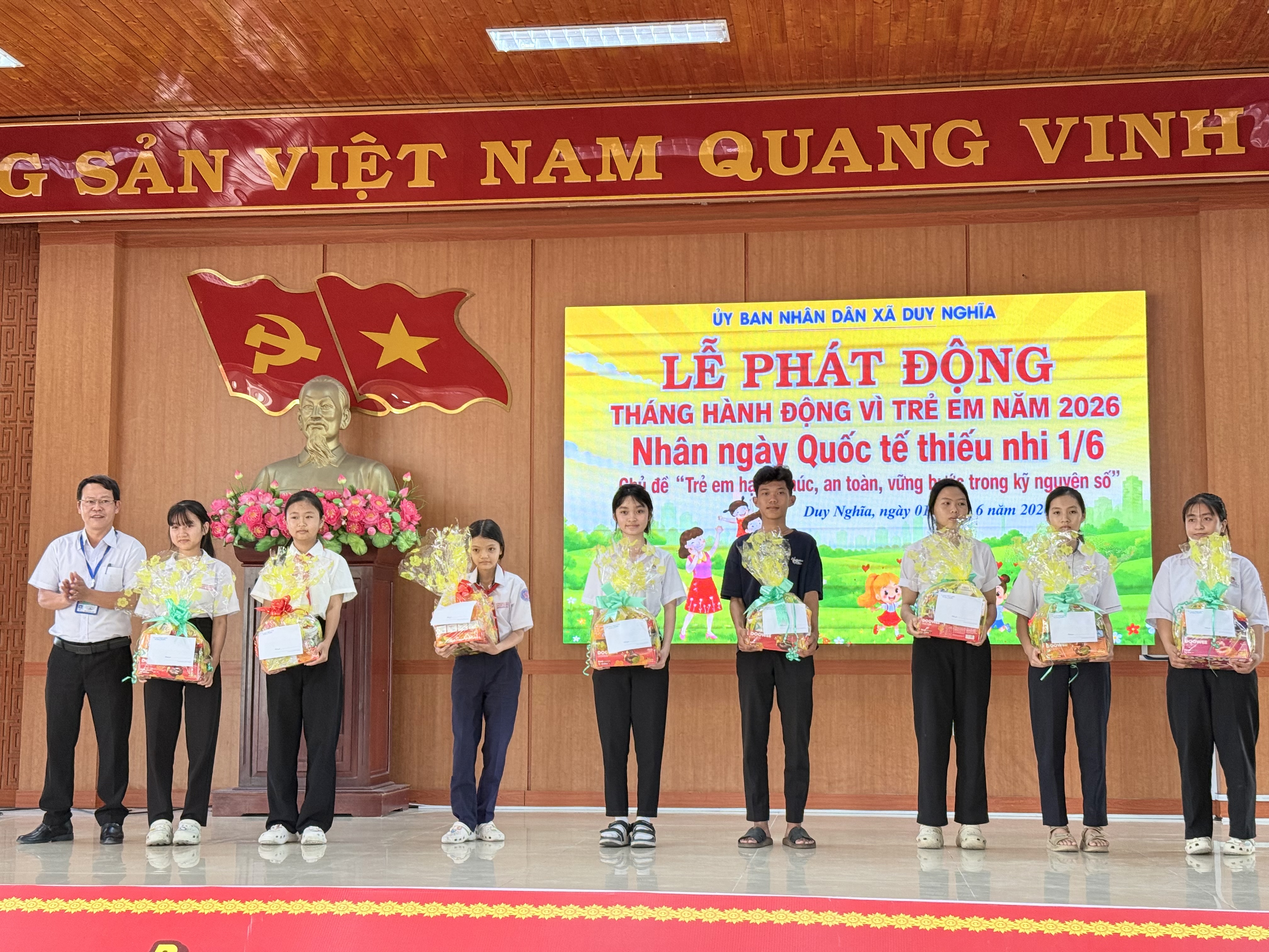 UBND xã Duy Nghĩa phát động tháng hành động vì trẻ em năm 2026.