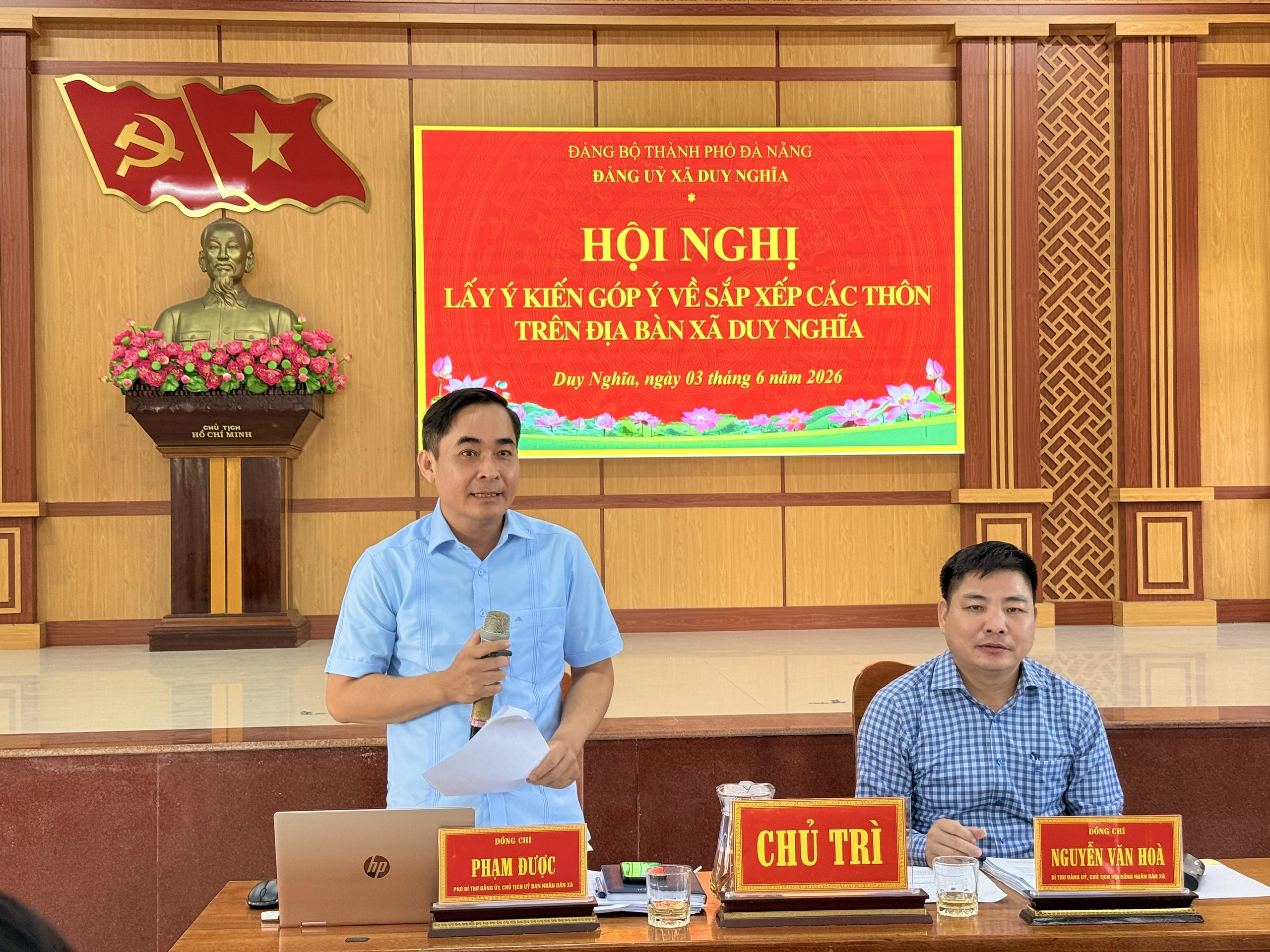 Đảng ủy Duy Nghĩa tổ chức Hội nghị lấy ý kiến về sắp xếp các thôn trên địa bàn xã.